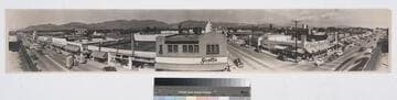 Panoramic view of business district of San Fernando, California