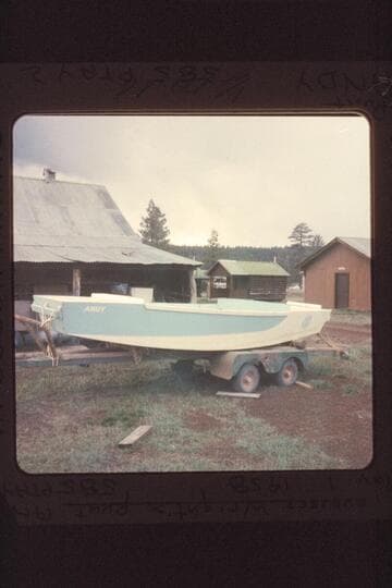 Frank Wright's punt "Andy.  Photo at Flagstaff