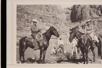 Pilgrimage to a Shrine. A group of Mormon descendents rode the old pioneer route from Bluff to Hole-in-the-Rock starting from Bluff 1940, Sep. 15
