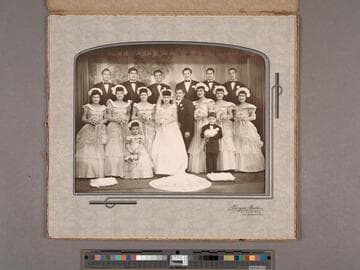 Lugo family papers, box 8, folder 3, Photographs -- Wedding portrait
