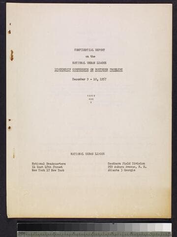 Confidential Report on the National Urban League Leadership Conference