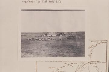 John Wetherill's post and flock of sheep and goats seen from the southwest